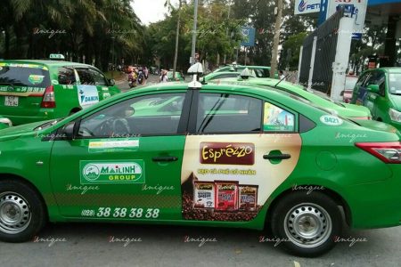 Kẹo gừng Gingerbon và kẹo cà phê Esprezzo quảng cáo taxi tại nhiều tỉnh thành