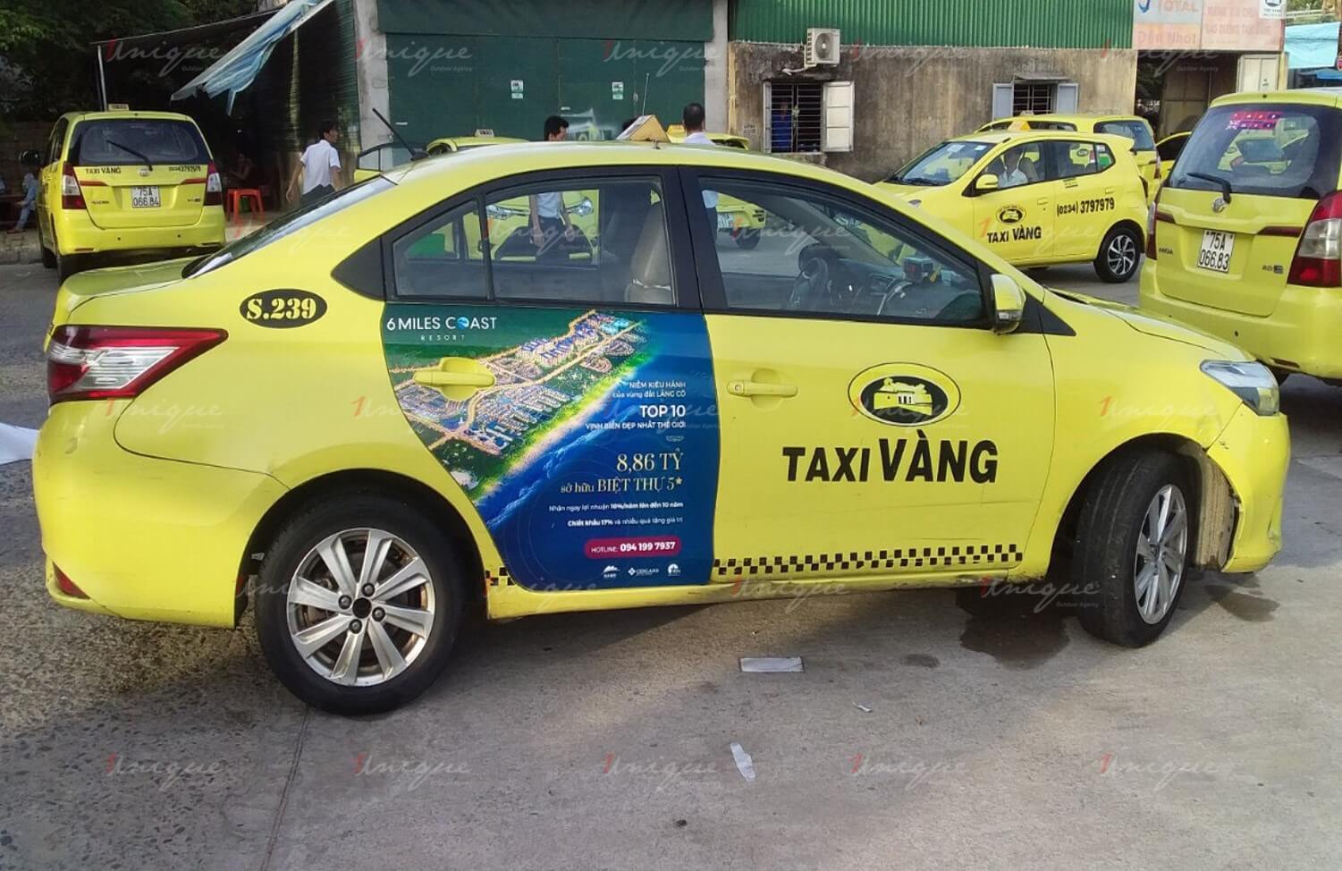 6 Miles Coast Resort triển khai chiến dịch quảng cáo trên taxi có quy mô lớn